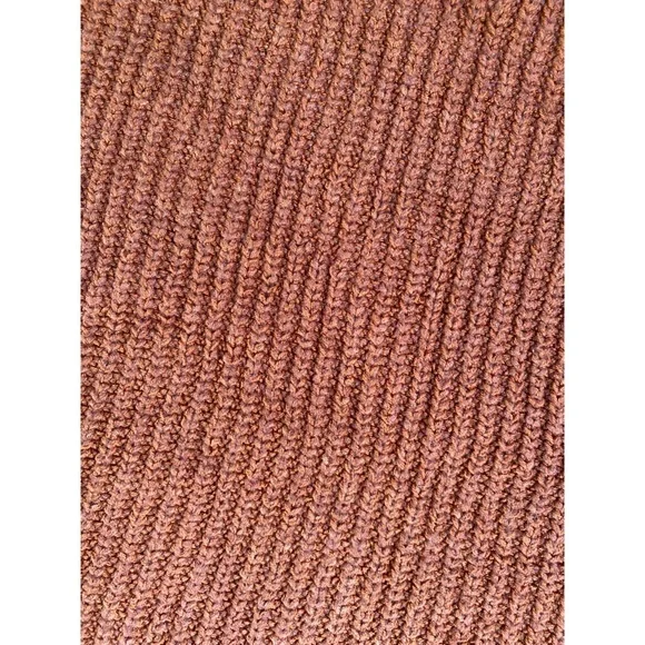 FREE PEOPLE turtleneck ribbed knit oversized rust/burnt orange sweater small - Picture 9 of 11